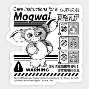 Gremlins Gizmo Warning Label Sticker